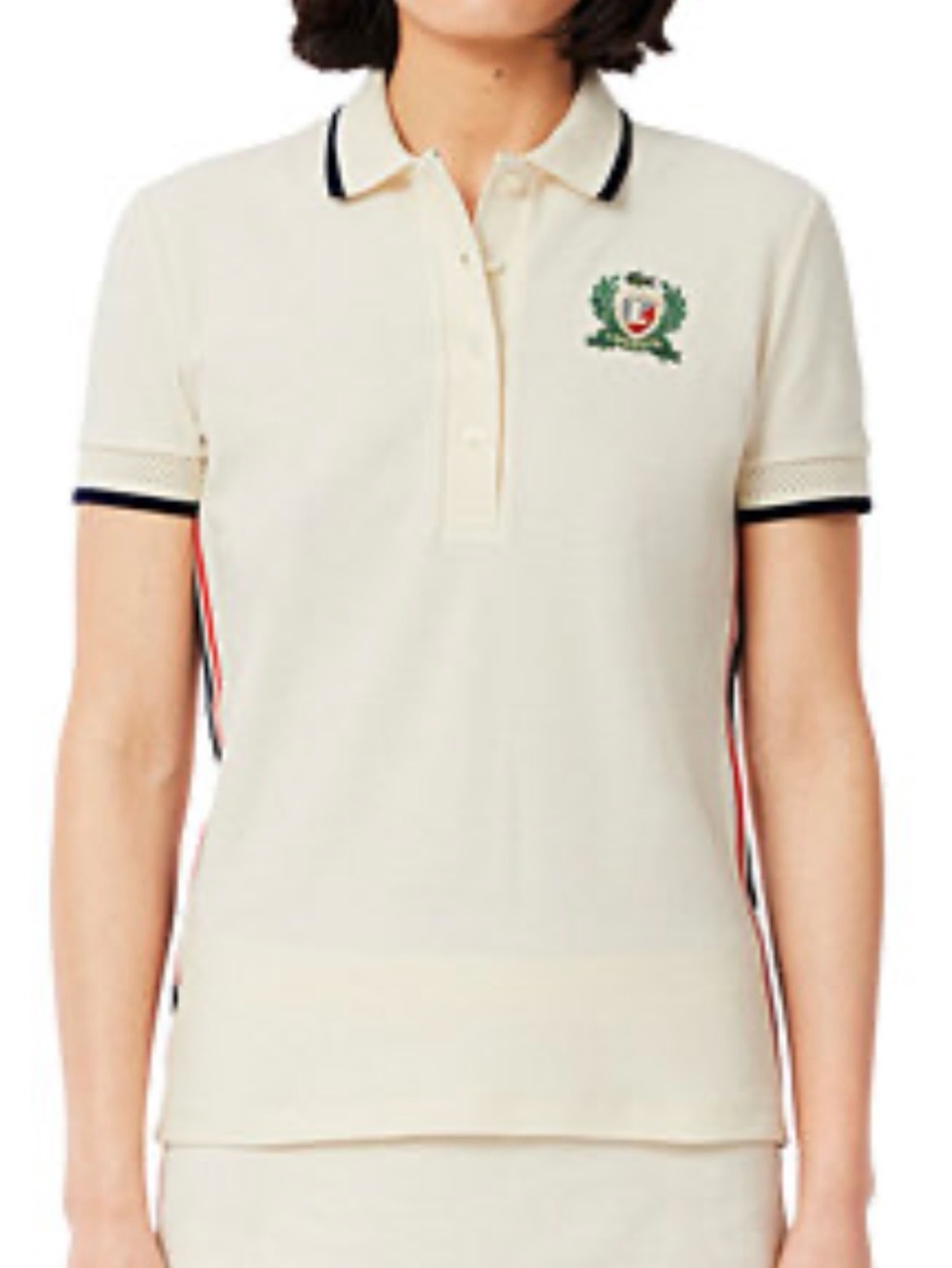 Lacoste Made in France Slim Fit Heritage Polo Shirt Cream Size 42 US 10